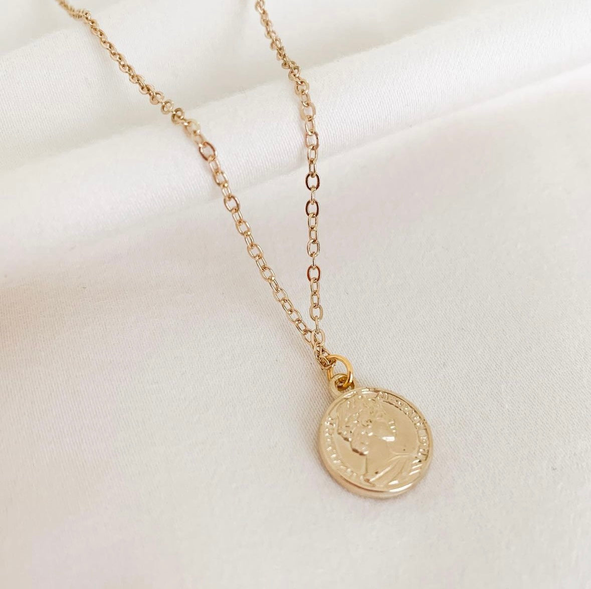 Gold Plated Coin Chain Necklace
