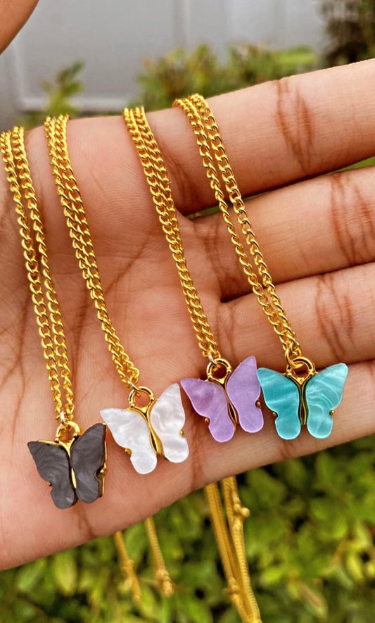 Gold Plated Butterfly Chain Necklace