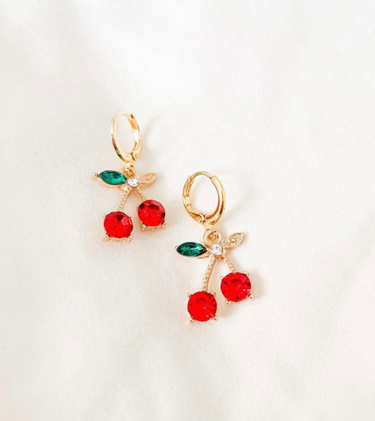 Gold Plated Cherry Huggies