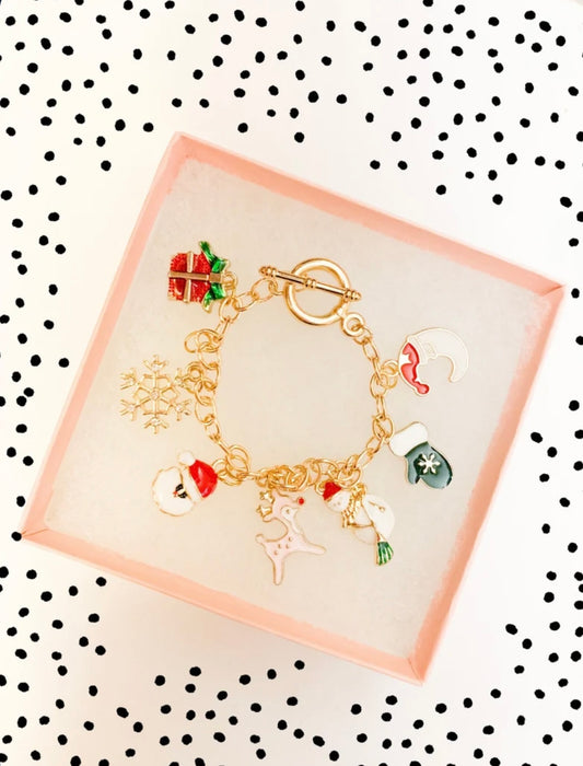 Gold Plated Brass Chain Holiday Bracelet