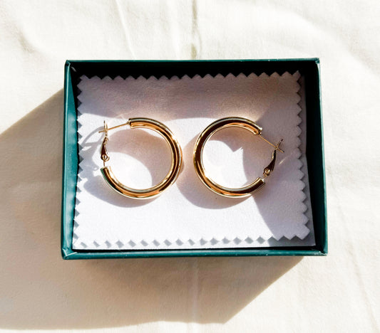 Gold Plated Bold Hoops