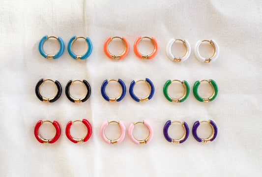 Gold Plated Colorful Bold Hoops