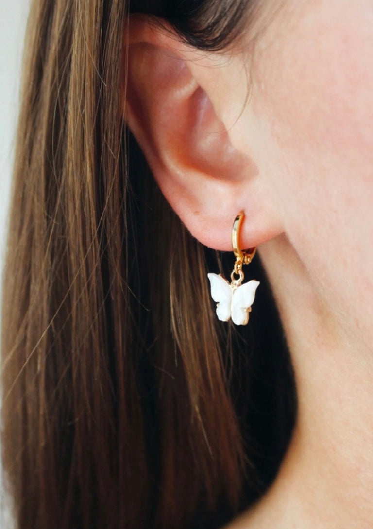 Gold Plated Butterfly Huggies